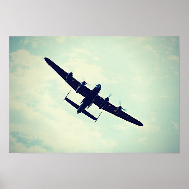 Pôster Bombardeiro Lancaster A Voo. (Frente)