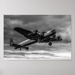 Poster Bombardeiro Lancaster No Sky Mono