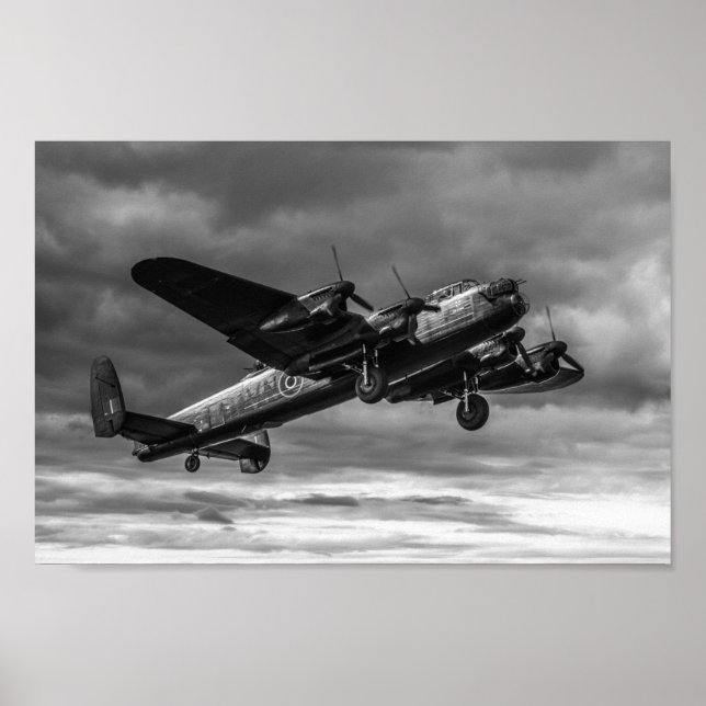 Poster Bombardeiro Lancaster No Sky Mono (Frente)