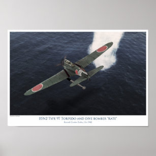 Poster Bombardeiro torpedo Nakajima B5N1