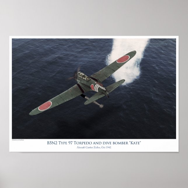 Poster Bombardeiro torpedo Nakajima B5N1 (Frente)