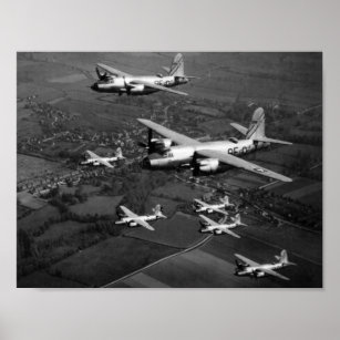 Poster Bombardeiros Marauder B-26B Voando Em Formação