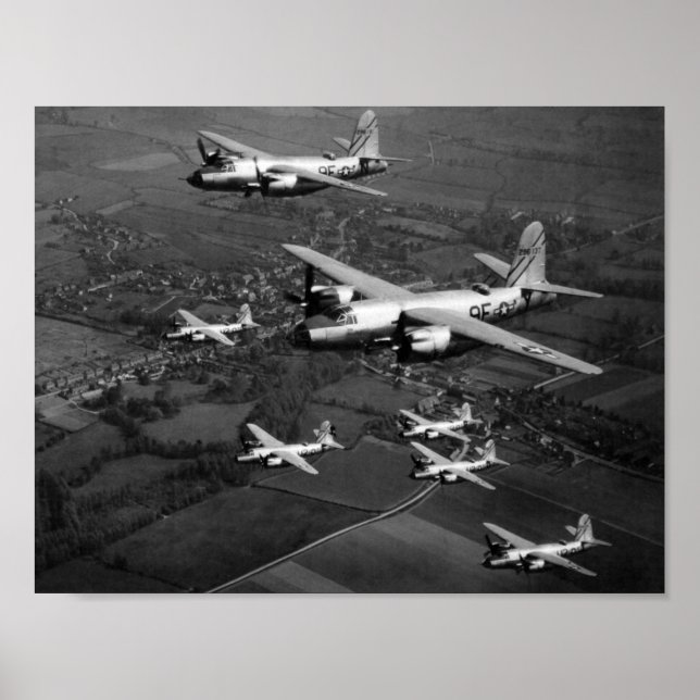 Poster Bombardeiros Marauder B-26B Voando Em Formação (Frente)