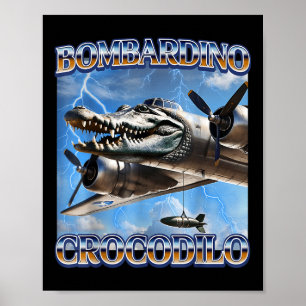 Poster Bombardino Crocodilo Funny Italiano Brainrot Memes
