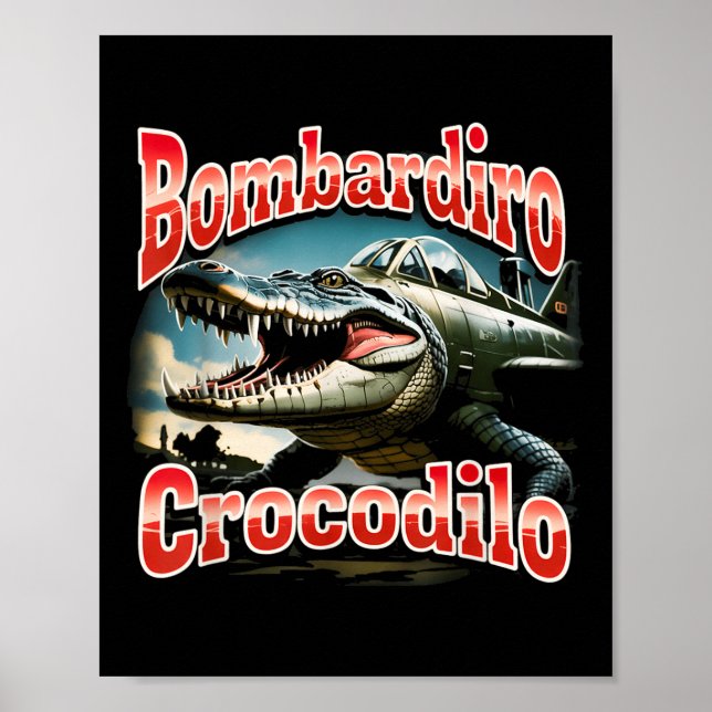 Poster Bombardiro Bombardino Crocodilo Funny Italiano Bra (Frente)