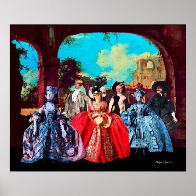 POSTER BOMBAS ANTIGAS VENETIANAS, MÁSCARAS MASCARADA (Frente)