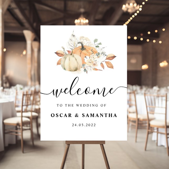 Poster Bombas e Flores de Aquarelas Modernas do outono (Criador carregado)