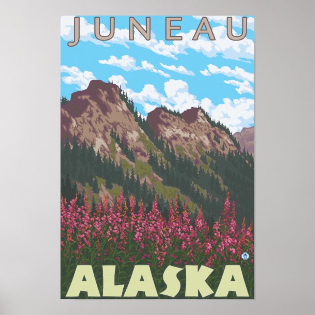 Poster Bombas e Montanhas - Juneau, Alasca (Frente)