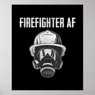 Poster Bombeiro AF Máscara de gás Bombeiro engraça