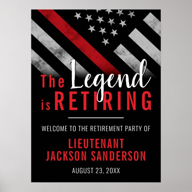 Poster Bombeiro Aposentado Sinalizador da Linha Vermelha (Frente)