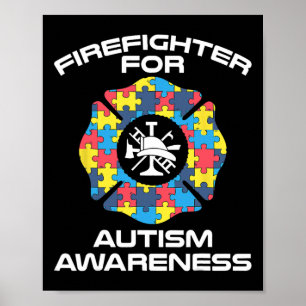 Poster Bombeiro Autismo Roupa - Melhores Bombeiros Des