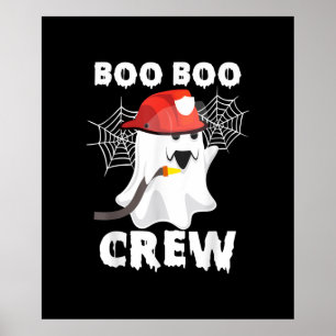 Poster Bombeiro Boo Boo Crew Halloween Fantasma Fireman