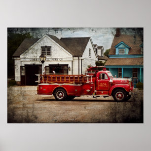 Poster Bombeiro - empresa de fogo de Newark