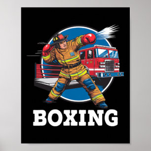 Poster Bombeiro Jogando Boxão Bombeiro Esporte