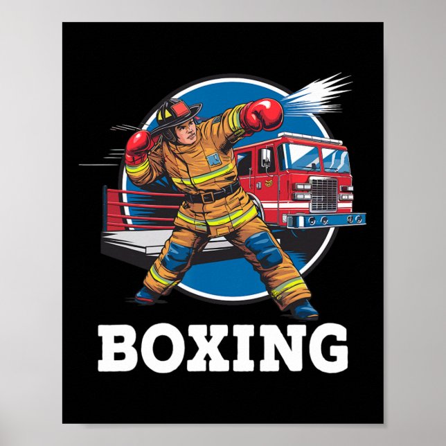 Poster Bombeiro Jogando Boxão Bombeiro Esporte (Frente)