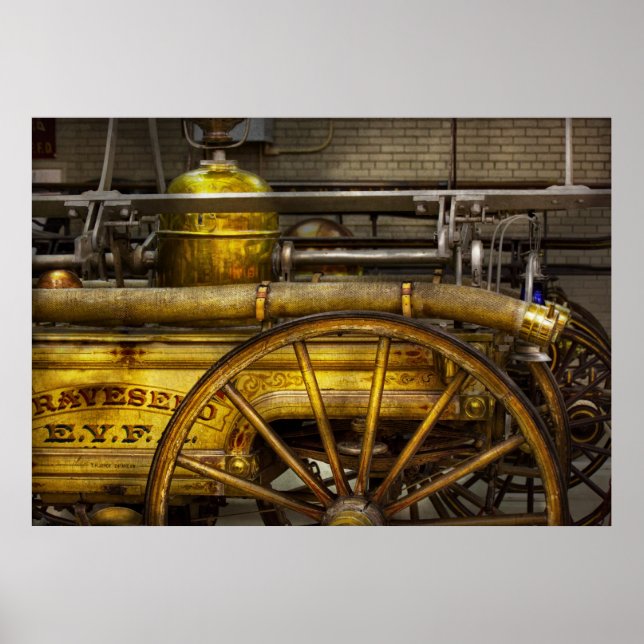 Poster  Bombeiro - Motor a Piano - 1855 (Frente)