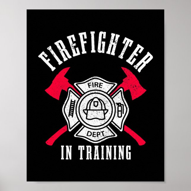 Poster Bombeiro No Treino Do Corpo De Bombeiros Ax (Frente)