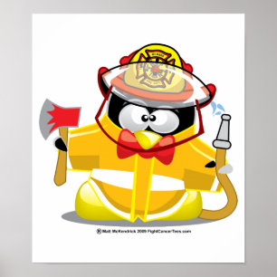 Poster Bombeiro Penguin