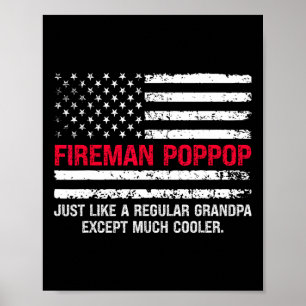Poster Bombeiro Pop Pop dos Estados Unidos Bandeira Ortop
