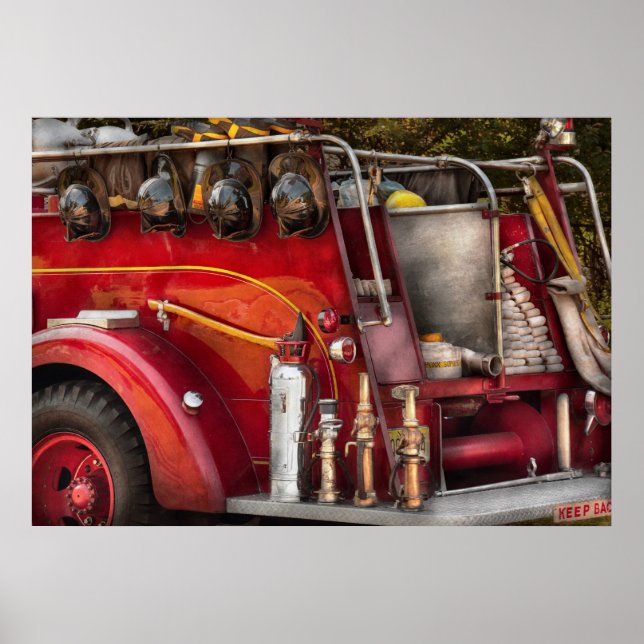 Pôster Bombeiro - Pronto para um incêndio (Frente)