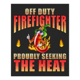 Pôster Bombeiro Voluntário em busca de Comida picante