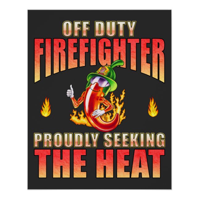 Pôster Bombeiro Voluntário em busca de Comida picante (Frente)