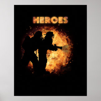 Poster Bombeiros — Heróis Reais