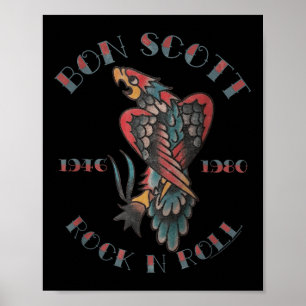 Poster Bon Scott Rock N Roll Tatto 1946-1980