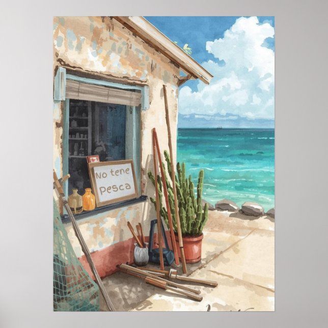 Poster Bonaire fish shack (Frente)