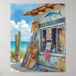 Poster Bonaire fish shack sold out