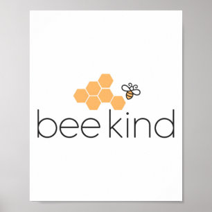 Poster Bondade Engraçada Cita Abelhas Gentil E Laranja Ab