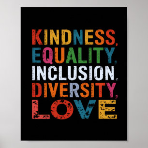 Poster Bondade Igualdade Inclusão Diversidade Amor Social