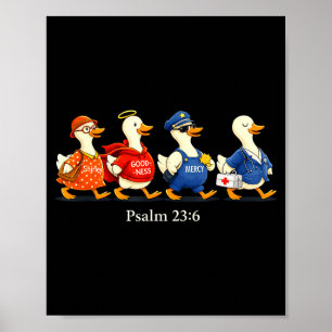 Poster Bondade misericórdia salmo 23_6 ganso engraçado cr