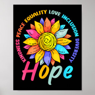 Poster Bondade paz igualdade amor esperança diversidade h