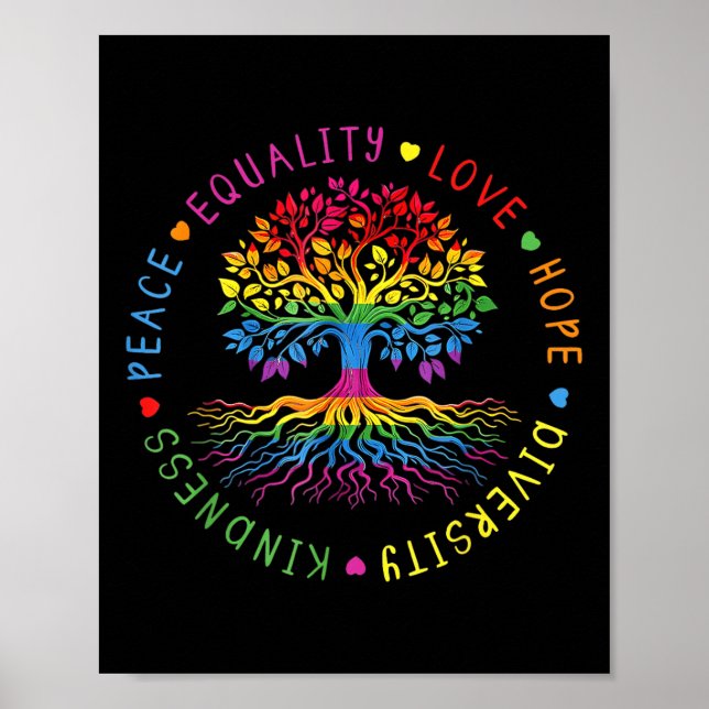 Poster Bondade Paz Igualdade Amor Esperança Diversidade H (Frente)
