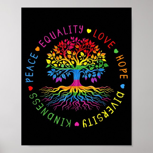 Poster Bondade Paz Igualdade Amor Esperança Diversidade H (Frente)