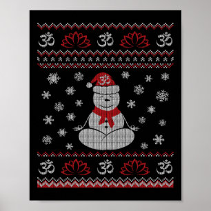 Poster Bondeco de Neve de Yoga Meditando na Posição de Ló
