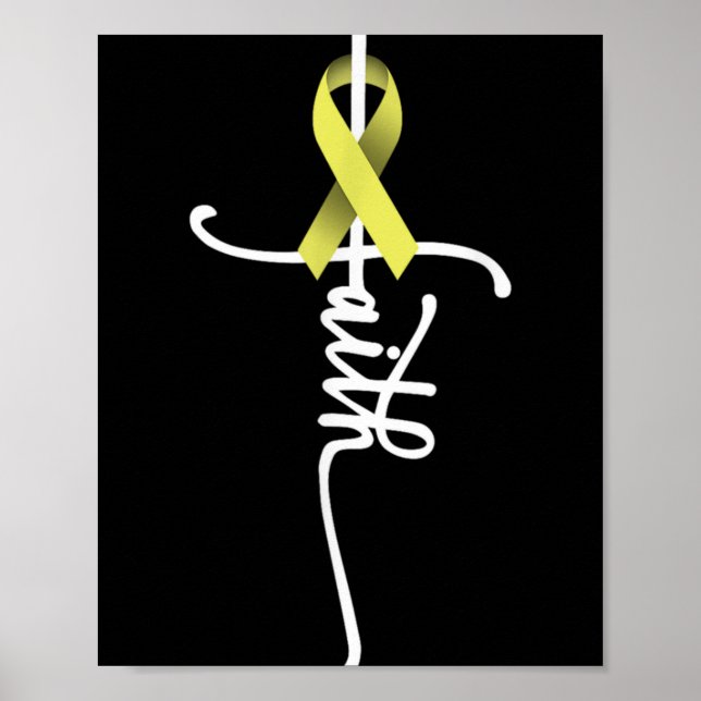 Poster Bone Cancer Faith Sarcoma Bone Cancer Awareness Su (Frente)