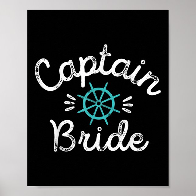 Poster Boné de Roda de Nave de Casamento Náutico Divertid (Frente)