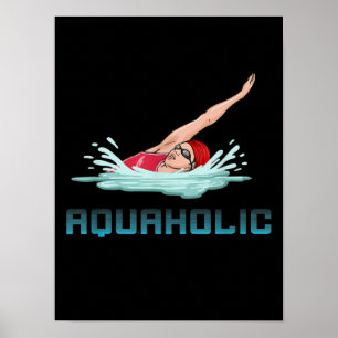 Poster Boné Nadadora Óculos Natação Adoro Nadadora