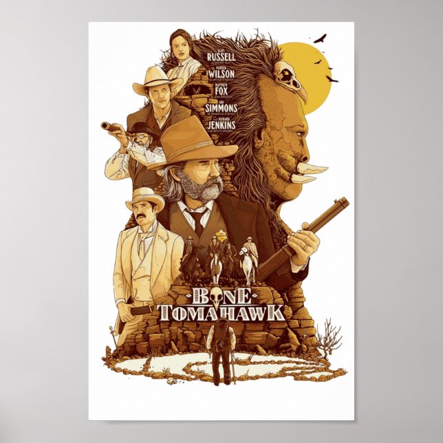 Poster Bone Tomahawk Western Movie Trabalho de arte (Frente)