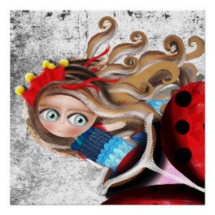 Pôster BONECA Cabelo Longo Azul olhos