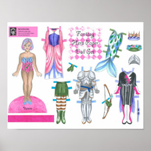 Poster Boneca de Papel Herói de Victoria Fantasy - Tocar 