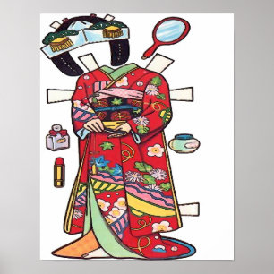 Pôster Boneca de Papel, Kimono Cortado