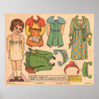 Boneca de papel Vintage