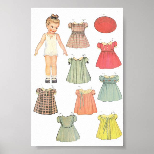 Poster Boneca de papel Vintage (Frente)
