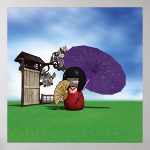 Poster Boneca Kokeshi