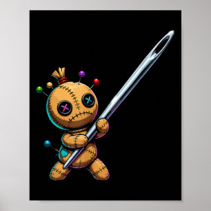 Poster Boneca Voodoo Com Alfinetes Fofa E Agulha de Costu