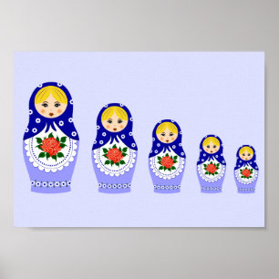 Poster Bonecas de nidificação de matryoshka da Rússia 