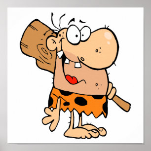 Pôster boneco de desenho animado com clube